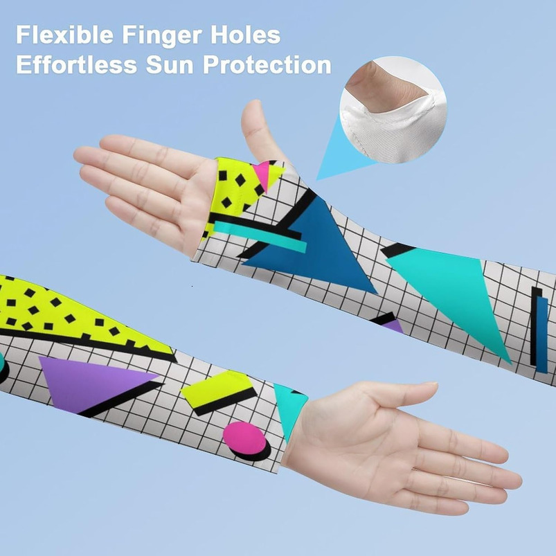 Funny Retro UV Protection Ice Silk Sunscreen Sleeve, Outdoor Summer Sports