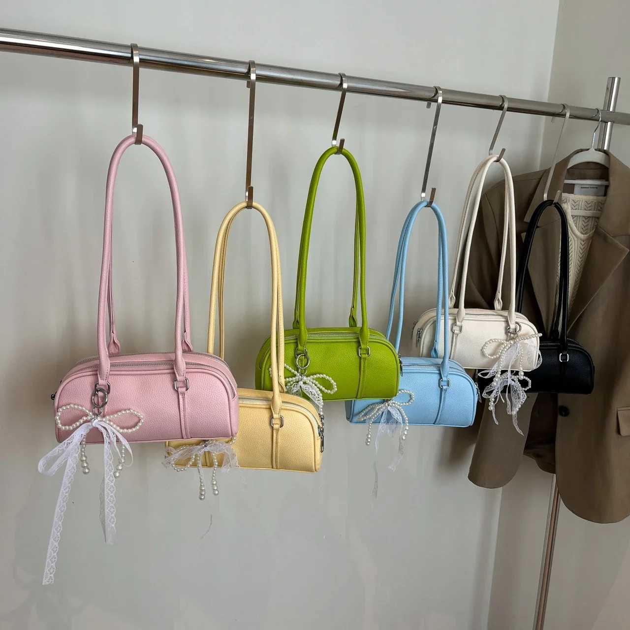 2025 Spring Summer Travel Pillow Bag Lady Double Zip Pockets Design Shoulder Bag Korean Style Trend Underarm Handbag Tote Big XJ250718