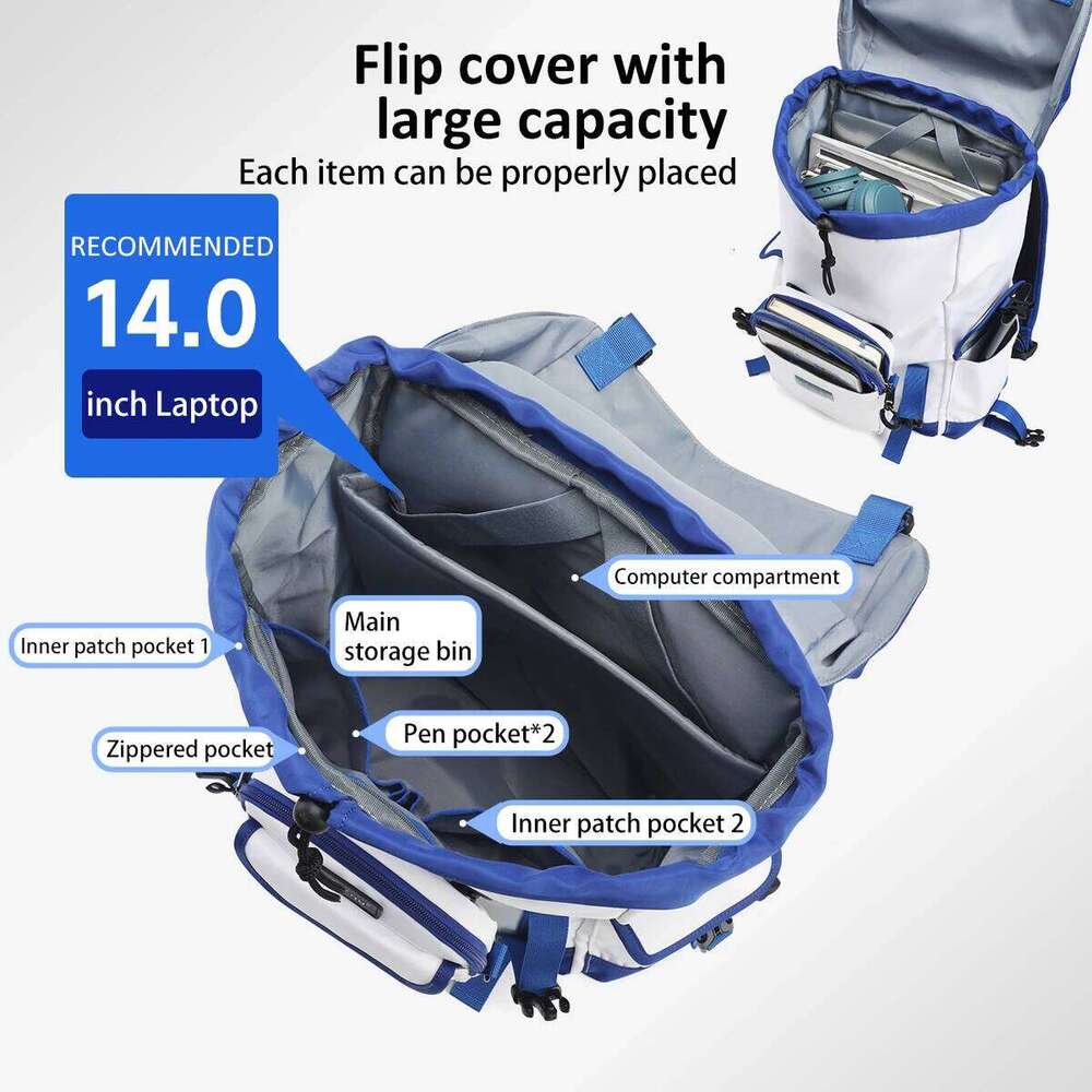 School Men For Removable With Shoulder 14Inch Laptop Backpacks Women Travel Backpack Bags Male