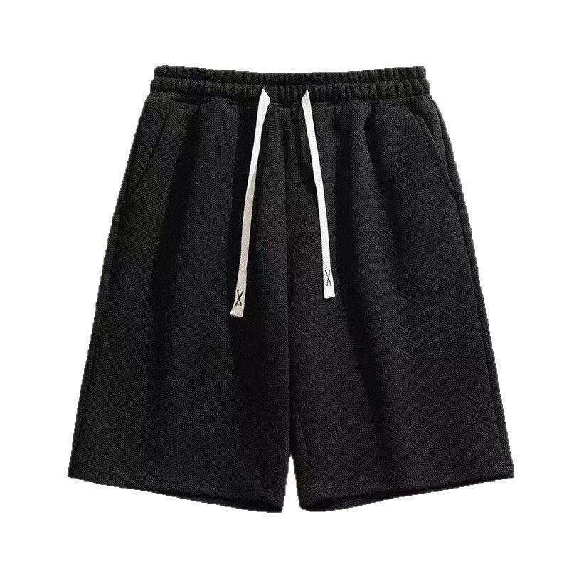 Fashion Men's Solid Color Loose Casual Five-Point Mid-Length Trendy Beach Stylish Sports Shorts B5