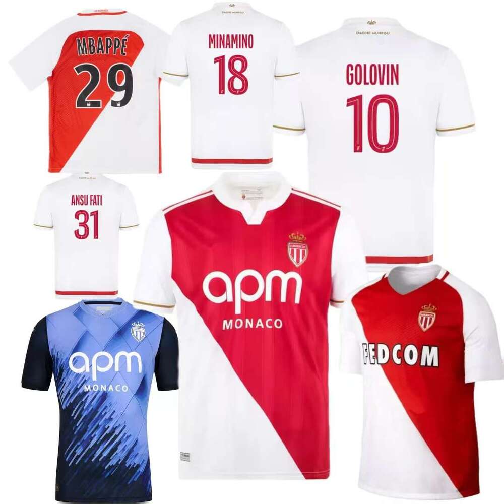 Retro classic 97 98 16 17 25 26 Monaco FC soccer jerseys ZAKARIA MINAMINO AKLIOUCHE EMBOLO BALOGUN HENRY FALCAO GOLOVIN POGBA 2025 2026 football shirt