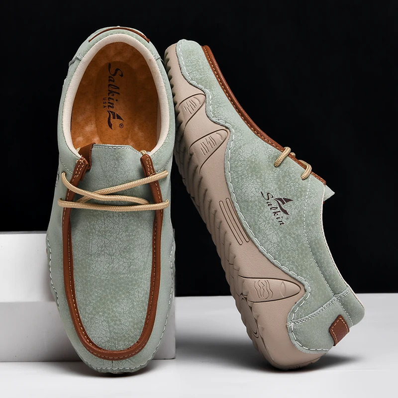 Fashion Handmade Leather Casual Men Shoes n Sneakers Loafers Breathable Low Top Flat Driving Plus Size 250717