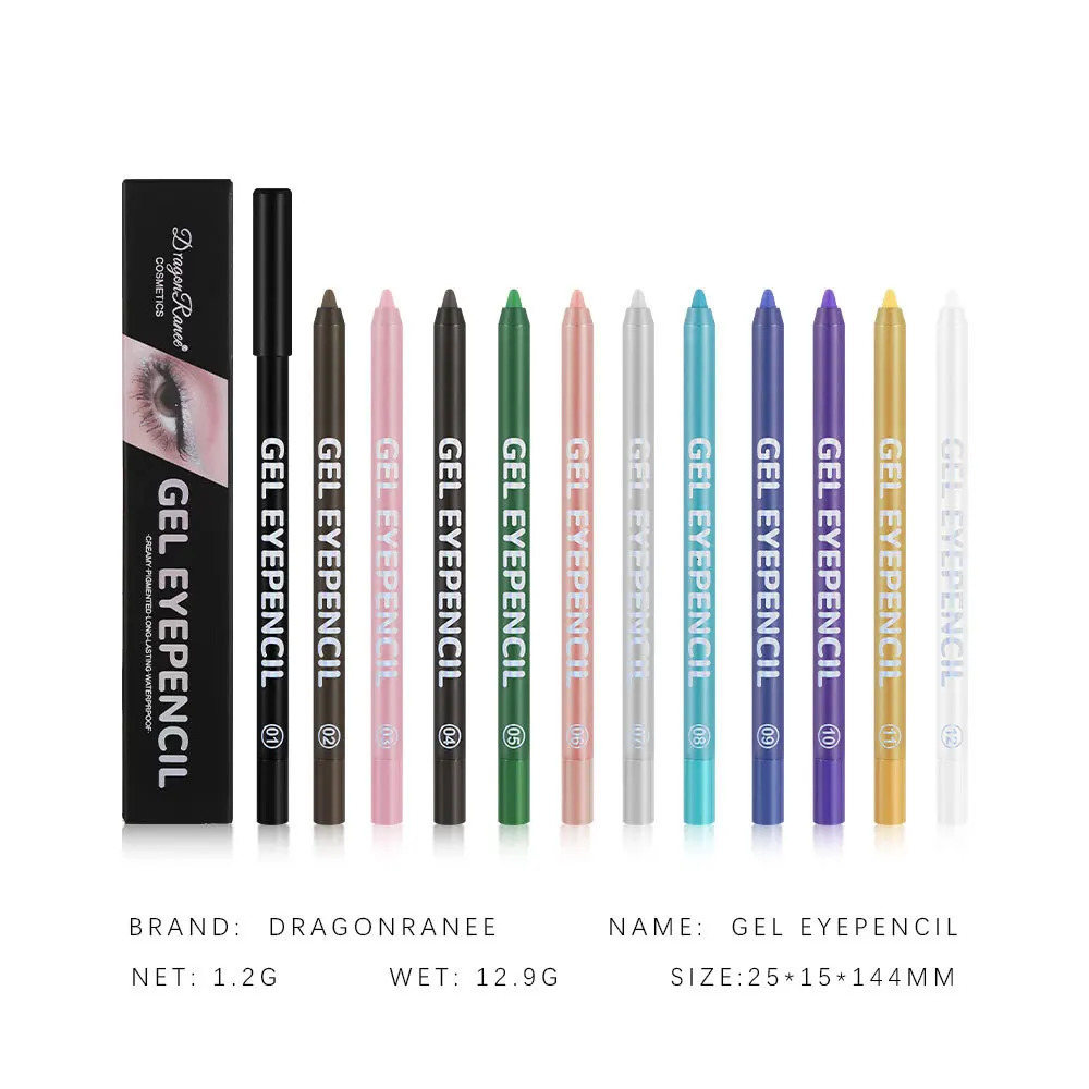 12 colors eyeliner eyebrow pencil eyeliner gel pen waterproof sweatproof non-smudge lying eyeshadow pencil 250717