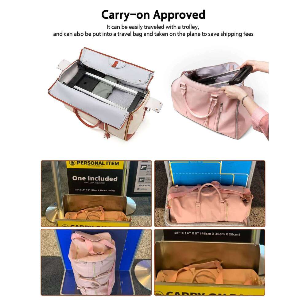 55L Travel Garment Weekender Carry On Lage With Shoe Bag And Trolley Strap Portable Suitcase Global Dropshipping MDNG