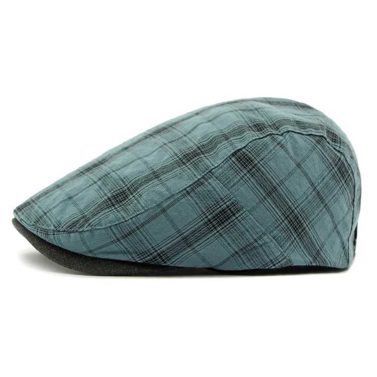 2025 Men Berets Fashion Plaid Cotton Newsboy Hats Retro Women Literary Forward Cap Paperboy Peak Caps Driver Duckbill Visor Hat L250718