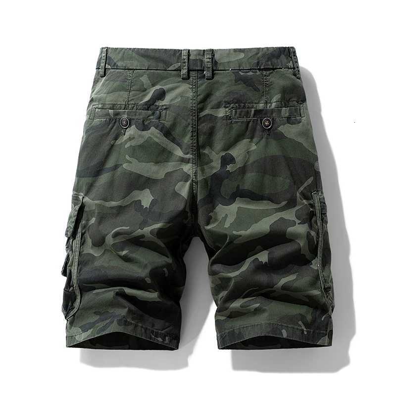 Summer Men Cotton Camouflage Cargo Shorts Men Jogger Casual Beach Shorts Men Bermuda Multi Pocket Work Safari Short Pants Trouser W250718