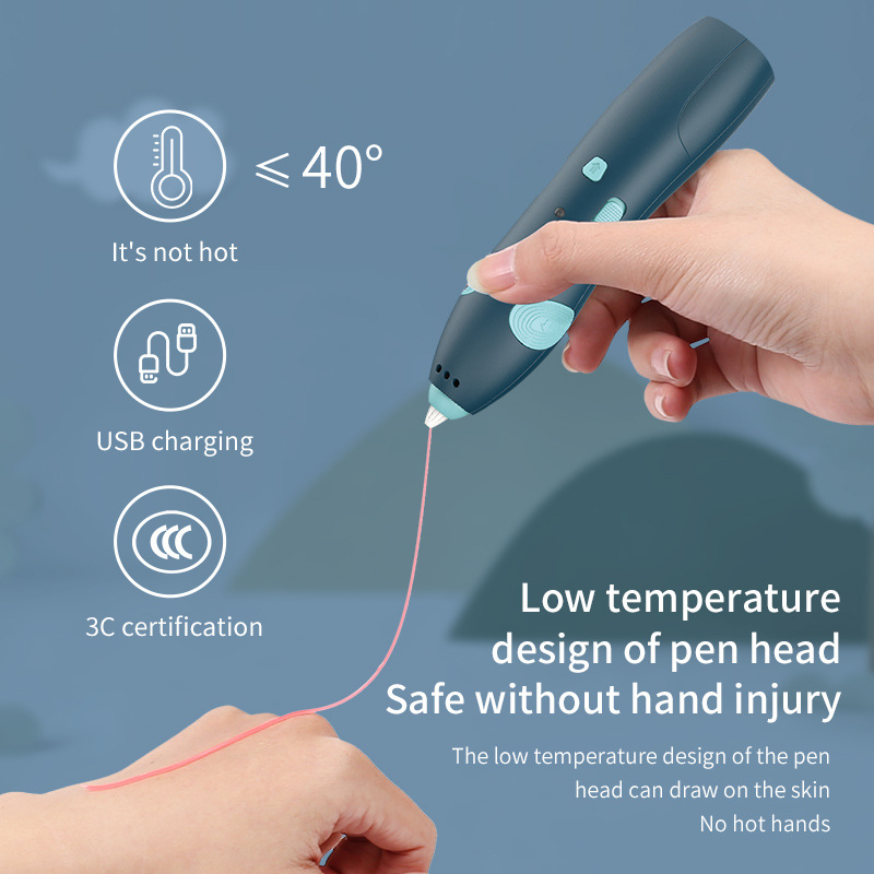 Low Temperature Safe Wireless PortableKids 3DStereoscopic DoodlingPen TikTok Trending Creative Drawing Tool Ideal Birthday Gift Parent Child DIY Handi