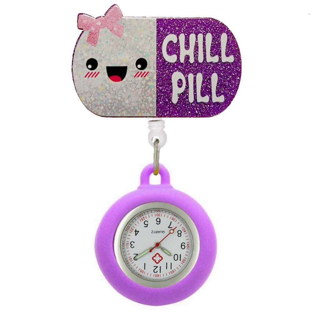 free shipping Hospital Health Care Shiny Heart Medical Icons Cartoon Lovely Nurse Doctor Clip Pocket Watches Hang Clock Gift Watch f