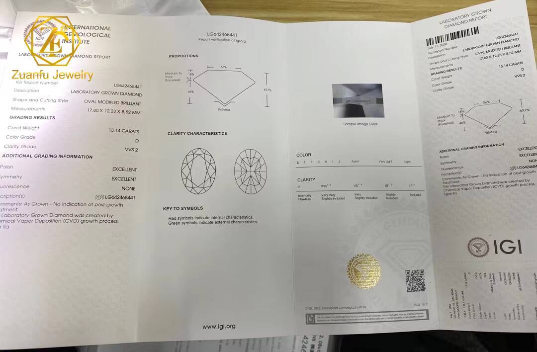 GRC IGI Certified 1ct 2ct Lab Grown Created Diamond Ring 14k 18k White Gold Engagement Wedding Ring for Women Perfect Gift