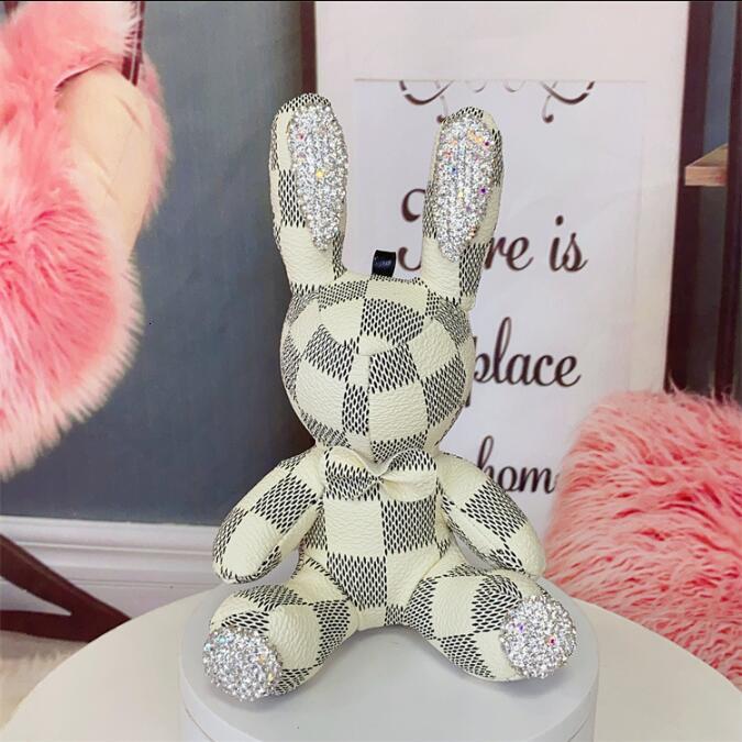 Creative New Handmade Diamond-Studded Rabbit Pendant Cute Car Keychain Couple Bag Charm tues1