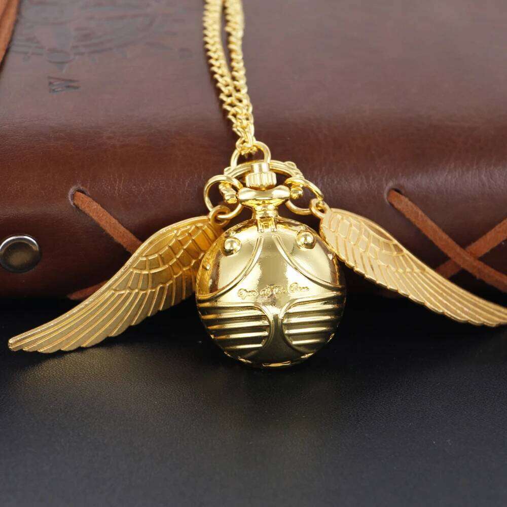 free shipping Magic Gold Fairy Ball Quartz Pocket Men's and Women's Vintage Fob Watch Children's Gift Pendant Necklace Souvenir Cf11