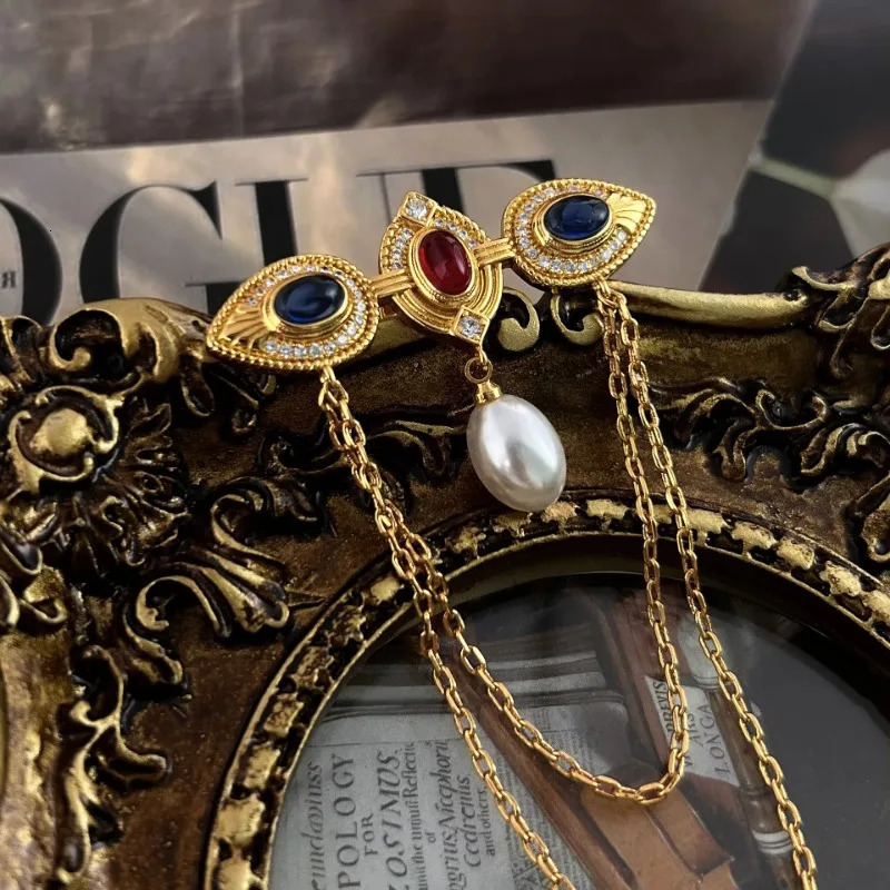 in original pearl brooches for women high-end vintage style elegant broche tassel wedding fine jewelry 250712