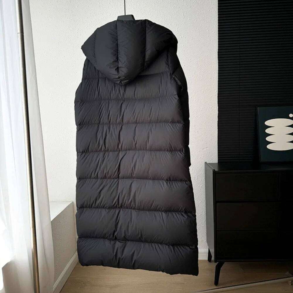 OFTBUY 2025 New Autumn Winter Clothing Women Long White Duck Down Coat Hooded Solid Simple Puffer Jacket Female Fashion Clothes MDNG