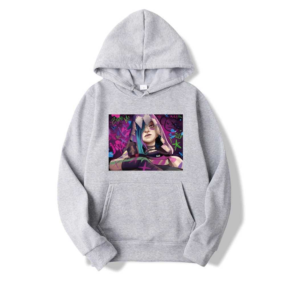 Gamer Hoodie Arcane Kaii Shirt Jinx Arcane Hooded Streetwear Sweatshirt Unisex Long Sve Pullover Gift for Friends XJ250717
