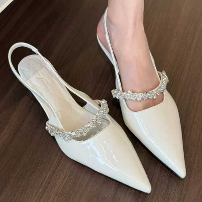 2025 New Sexy Pointed Brand Designer Summer Comfortable Shallow Slip-on Mid-heel Sandals Mens Light Off High H Y250716