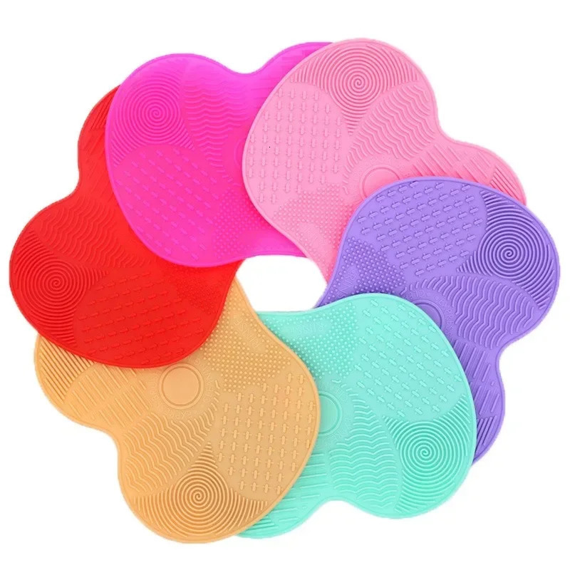 Colorful Brush Cleaner Scrubbe Board Cosmetic Makeup Washing Silicone Gel Cleaning Mat Foundation Pad 250716