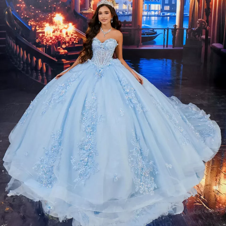 Rose Gold Sparkly Sexy V-Neck Crystal Appliques Quinceanera Dresses Ball Gown Off The Shoulder Beading Sweet Vestidos De 15 Girls Custom Made Customiz