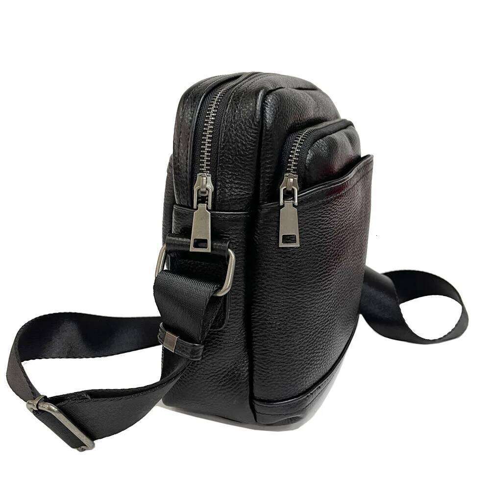 Leather shoulder men's leather crossbody business trend leisure backpack chest bag