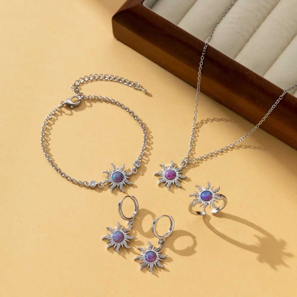 Vintage Sun Ring Wen Girls Fashion Engagement Party Jewelry Accessories Gold Plated Adjustable Opal Stone Rings Gift X250718