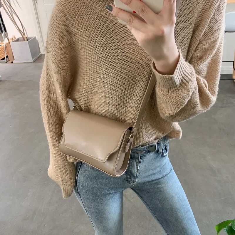 Vintage Mini Messenger Bags for Women PU Leather Shoulder Bags Ladies Simple Design Handbag Female Crossbody Small Square Purse Y250717