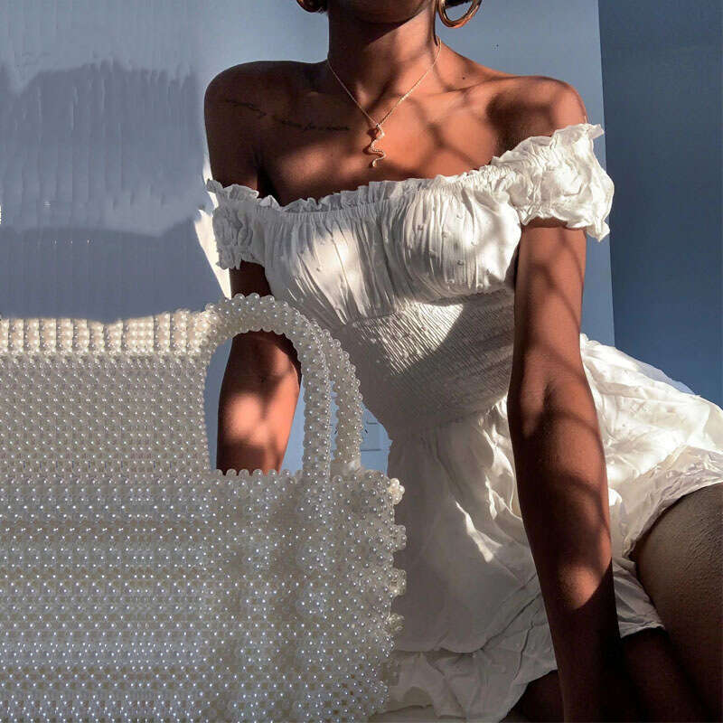 Zhao Lusi Same Style Women's New Ruched Short Sleeve Waist Slimming Cake Hem Dress B5