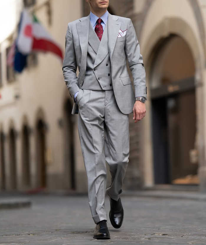 Formal Solid Groom Wedding Tuxedo Men's Suit 3 Piece Blazer Pants High-quality Tuxedos Banquet Party Customized