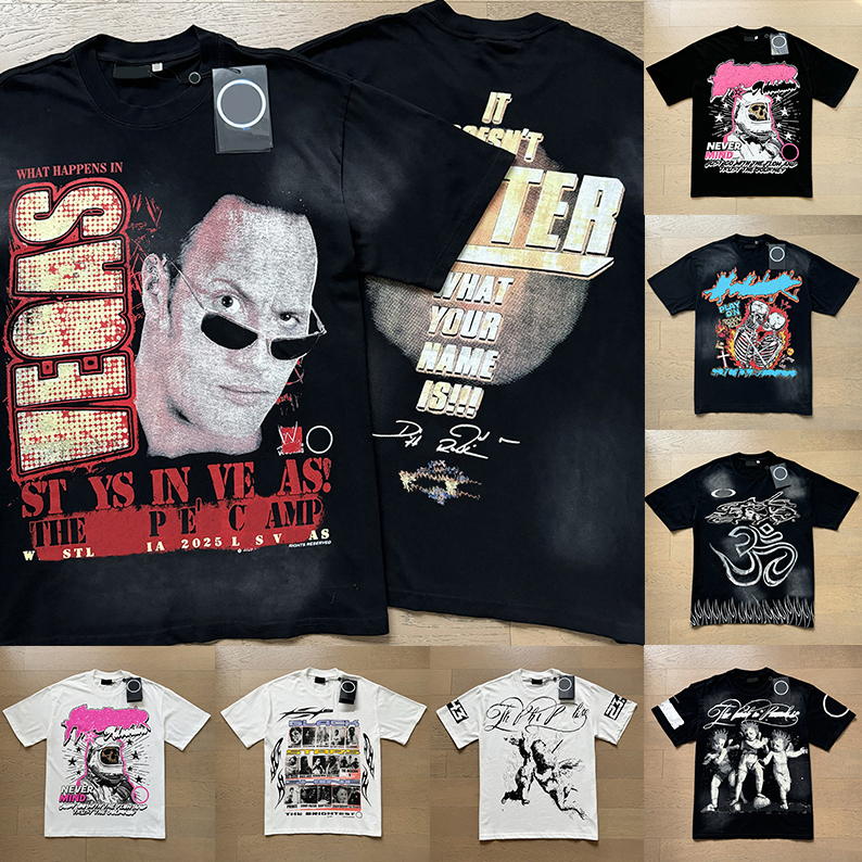 Luxury T shirt men designer tshirt Hip hop Classic graphic tee for men womens hippie Y2K vintage streetwear washed mens Fashionable black and white clothing