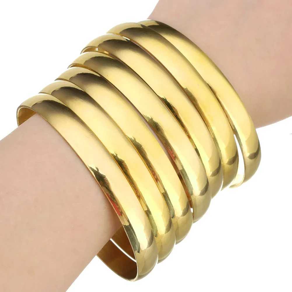 7/9/12Pcs/Set 55mm 68mm Ran style Stainless Steel Bangle in Gold Color Lover Charm Bracelet for Wen Brand Gold Wide Cuff Bangle X250718