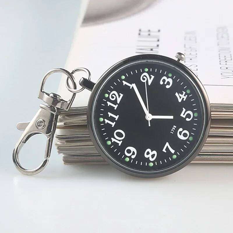free shipping New Pocket Keychain Remote Control Clock With Battery Student Doctor Medical Vintage Watch free shipping