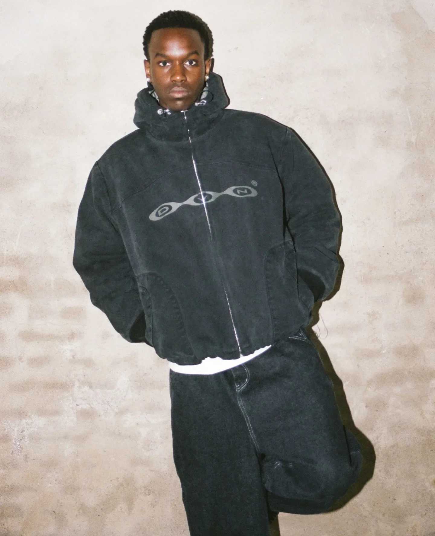 Retro Fashion Wash Zip Up Hoodies Men Women Street Harajuku Hip Hop Embroidery Long Sleeve Coats Loose Hooded Sweatshirt X250718