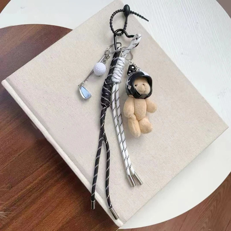 Bag Accessories Rope Hanging Accessories DIY Personalized Keychain Cartoon Pattern Helmet Bear Animal Charm Bag 250717