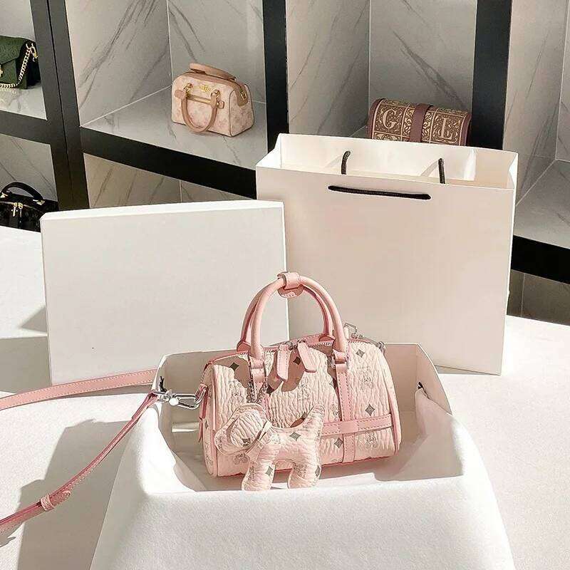 Designer Bag Veet Revival Boston Purse - Padded Pillow Bag With Print, Luxe Work Essentials Organizer