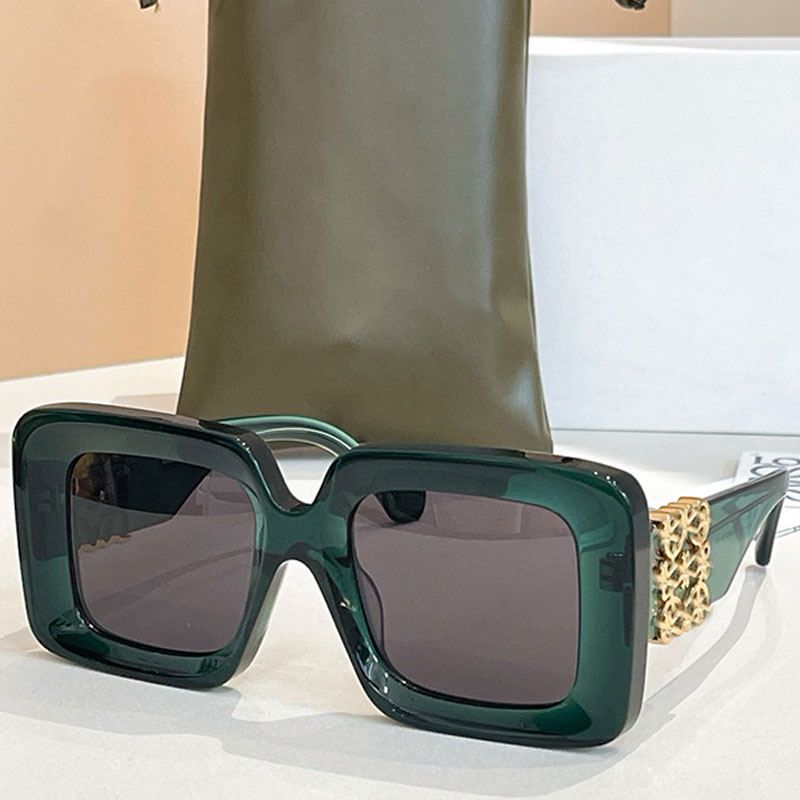 25SS Deep green oversized goggles for 40176 mens womans beveled square maxi anagram sunglasses Outdoor Driving polarized light lens Designer Fashion Sunglasses