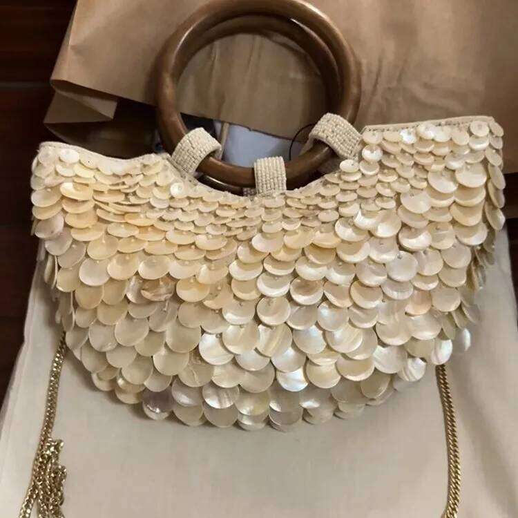 Designer Bags Handmade Natural Shell Niche Design Summer Vacation Beach Bag French Heavy Industry Fashion Ladies Handbag Luxury Bag