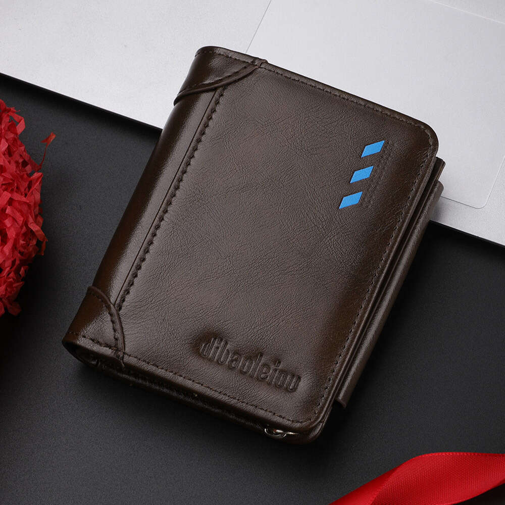 New Men's Short Simple Multi-Card Slot Buckle Coin Purse 70% off Zipper Youth Leather Wallet wallet designer mens wallet