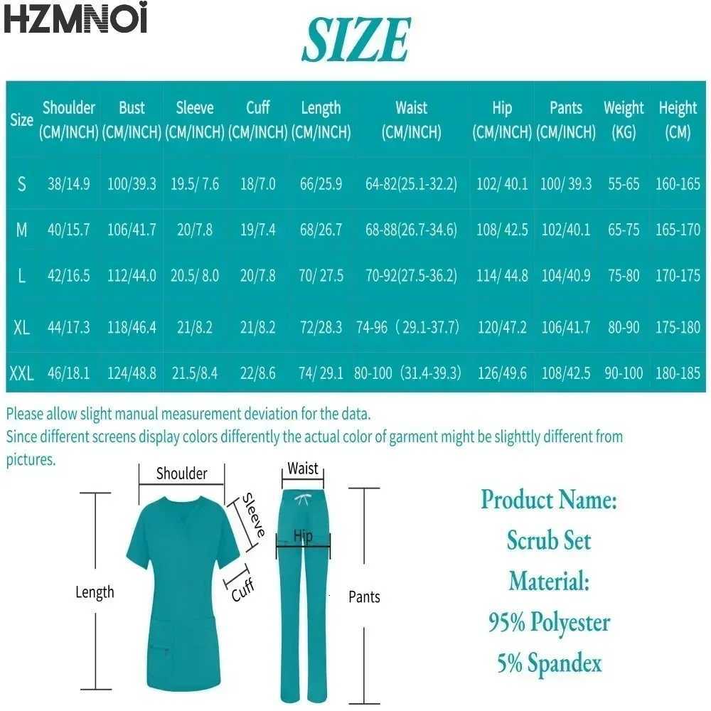 Pants Sets Short Sleeved Top Scrub Solid Color Surgical Gowns Medical Accessories Manicurist Beautician Nursing Scrub Sets Women Z250718