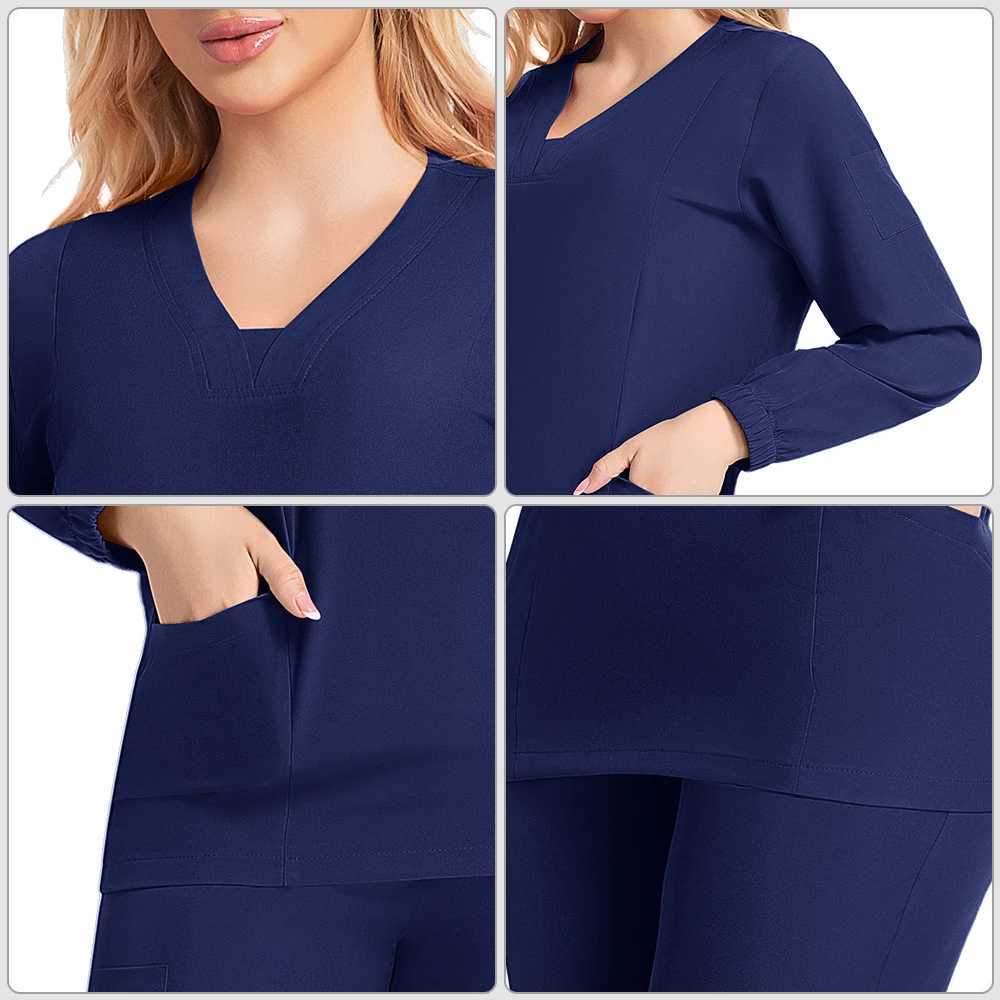 Nurse Uniform Woman Hospital Doctor Long Sleeve Medical Sweatshirt Nursing Pants Workshop Uniforms Beauty SPA Work Clothes New Z250718