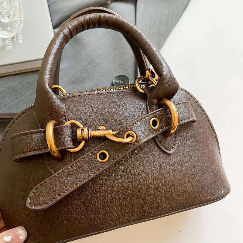 Designer Bag Small Size Top-Handle Bags For Women Belt Buckle Design Mini Shoulder Cross Body Shell Bag Designer Purses And Handbags