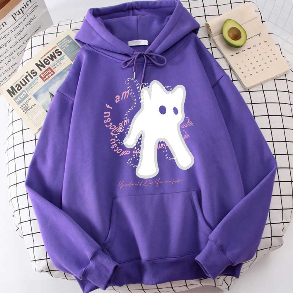 Ghost Cat Funny Abstract Print Men Hoody Breathable Versatile Sweatshirt High-Quality Casual Hoodies Outdoor Loose Fitting Tops XJ250714