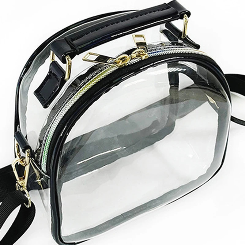 Clear Crossbody Bags Women Transparent Pvc Waterproof Tote Bags Jelly Messenger Shoulder Bag Girls ZipTravel Shopping Bags 250714