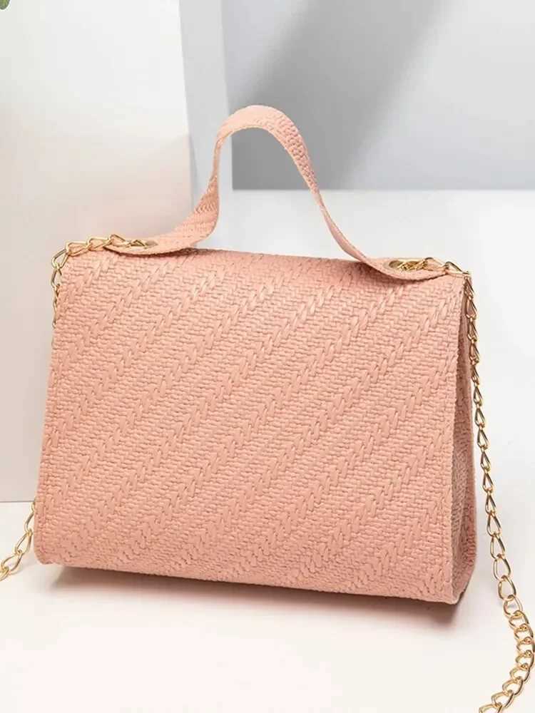 Embossing Chain Square Bag PU Leather Large Capacity Shoulder Crossbody Cell Phone Bag for Women purses and handbags Y250717