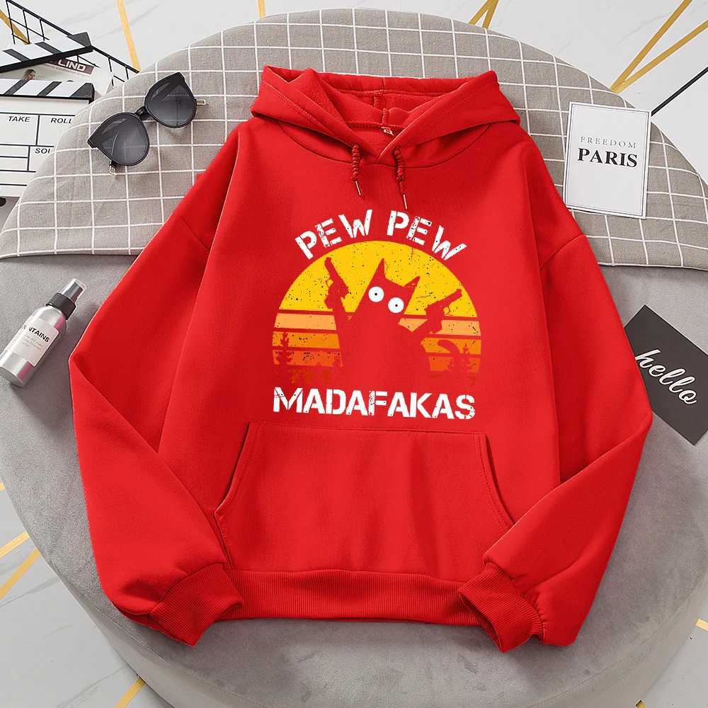 100% Cotton Sweatshirt With Two Guns Hoodies Women Casual Fashion All Match Hoodie Fce Warm New Pullovers Harajuku Trend Hooded XJ250717