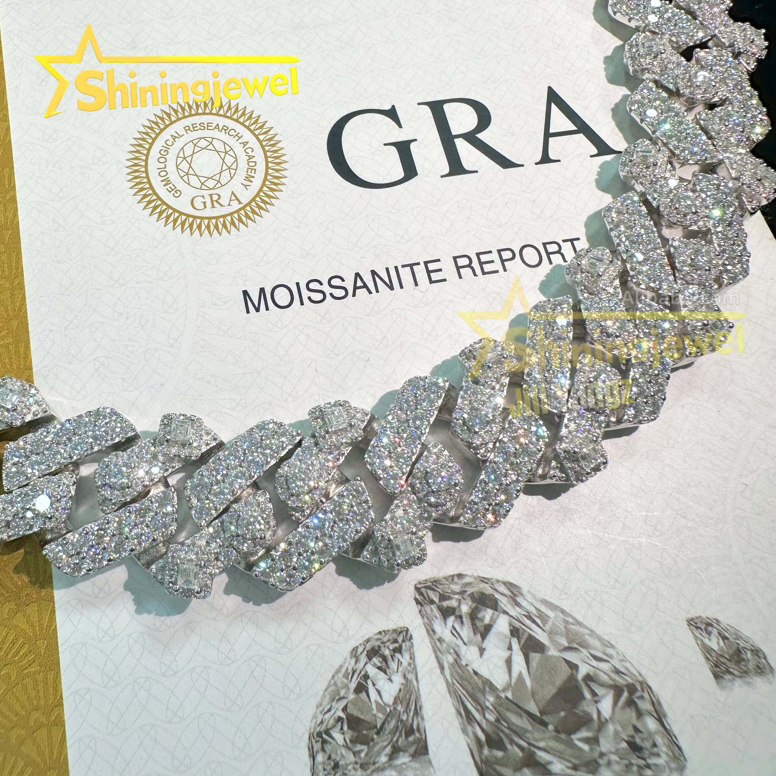 Bargain Sale 18mm Cuban Link Chain Button Design Moissanite Cuban Bracelet Necklace Custom Hip Hop Diamond Cuban Links