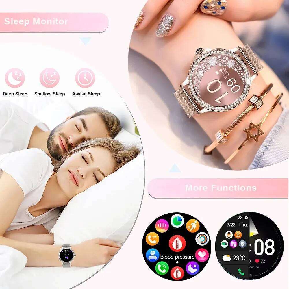 MEVADEN Rosegold Smart Watch Lady Bluetooth Call 100+Sports Mode Fiess Women Smartwatch DIY Dials For IOS Android NX19 free shipping