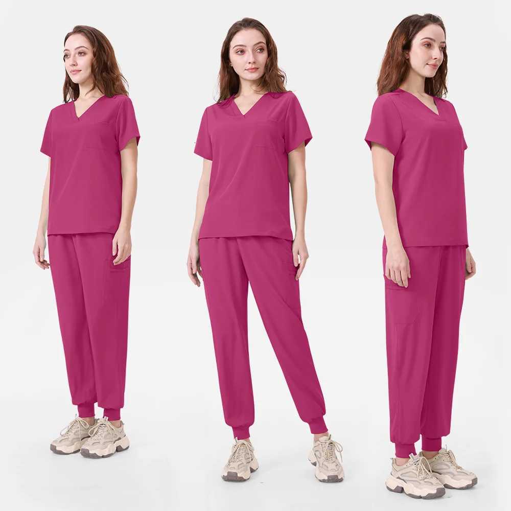 Slim Fit Medical Uniforms Hospital Women Scrubs Sets Doctors Nurses Accessories Dental Clinic Beauty Spa Salon Workear Clothes Z250718