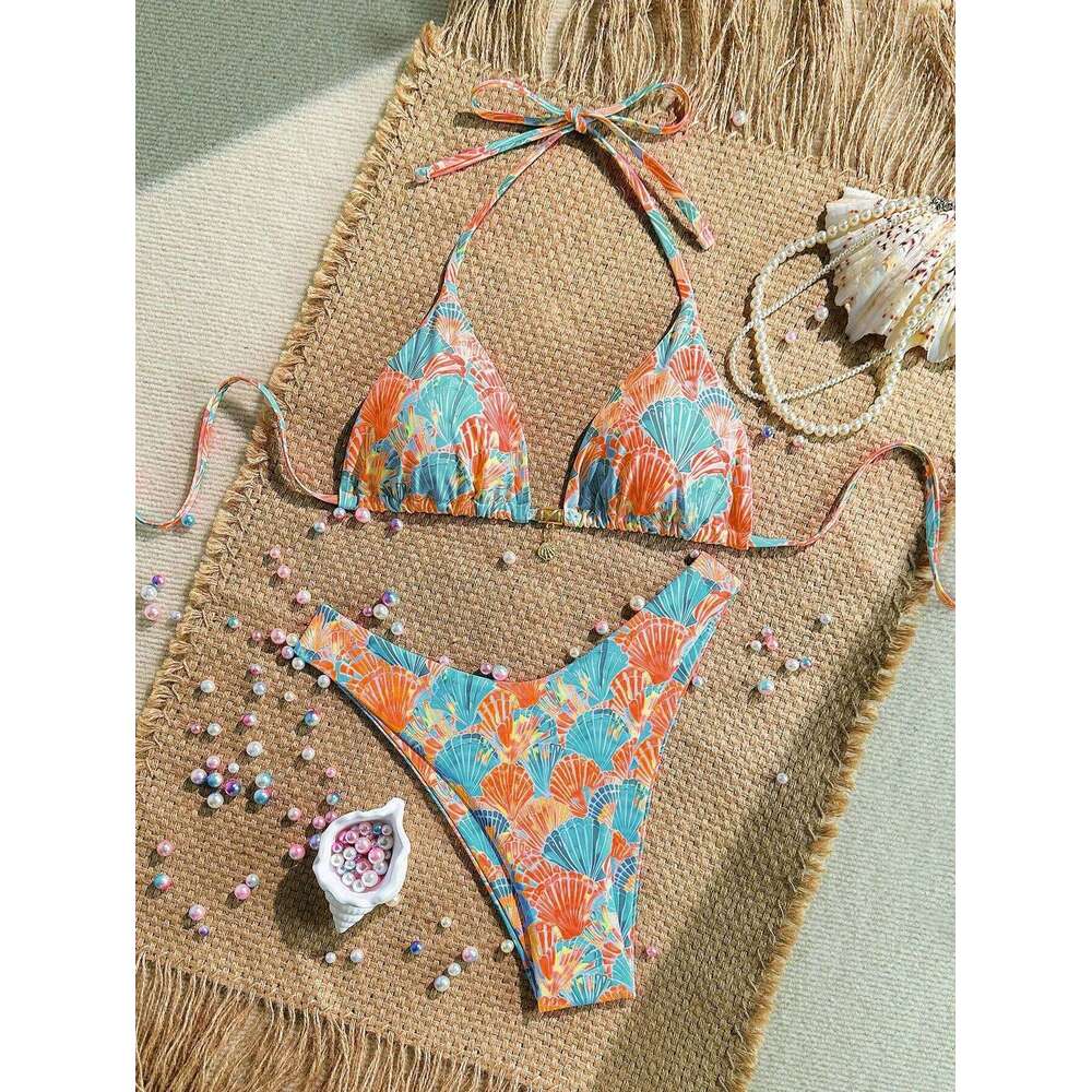 Bandage Swimsuit Sexy Swimwear High Waist Bikinis Women Floral Print Bathing Suits Summer Beachwear New Brazilian Biquini