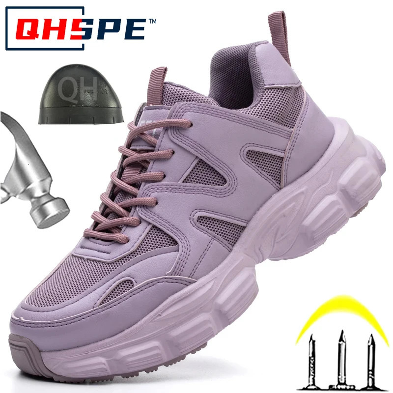 Protective Shoes For Women Men Work Sneakers Fashion Safety Antismash Antipuncture Indestructible Boots 250717