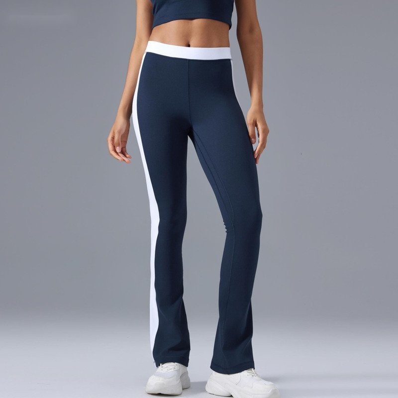 High Waist Women Splicing Yoga Pants Flared Trousers Elastic Close-Fitting Sport Gym Fit Belly Bell-Bottomed Slim Long leggings Pant