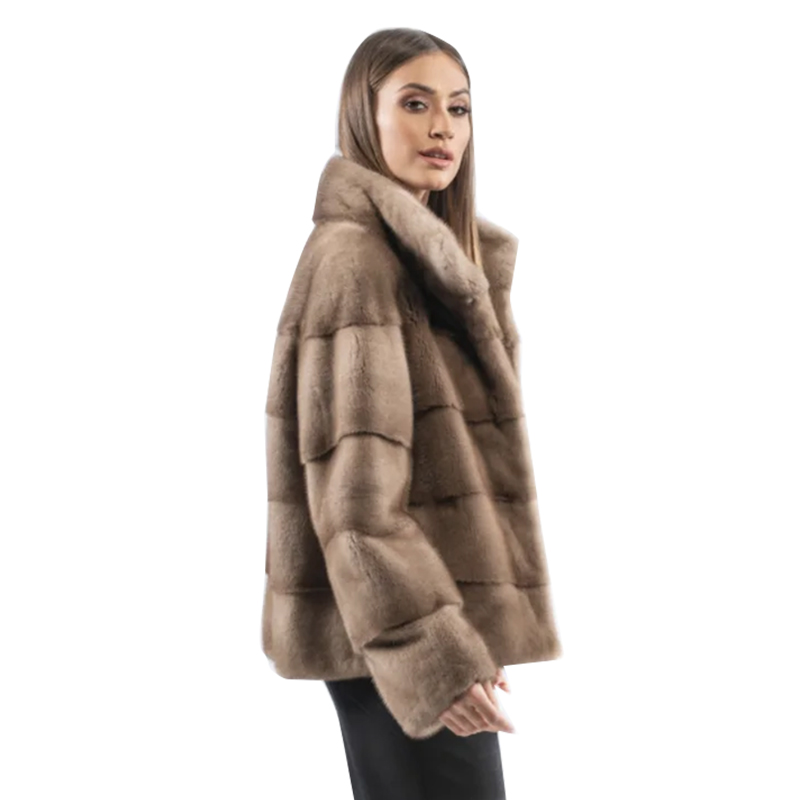 Fur Natural Women, Coat Real Mink for Fur, Short Warm Jacket, Retro Clothes Women, , Jacket,
