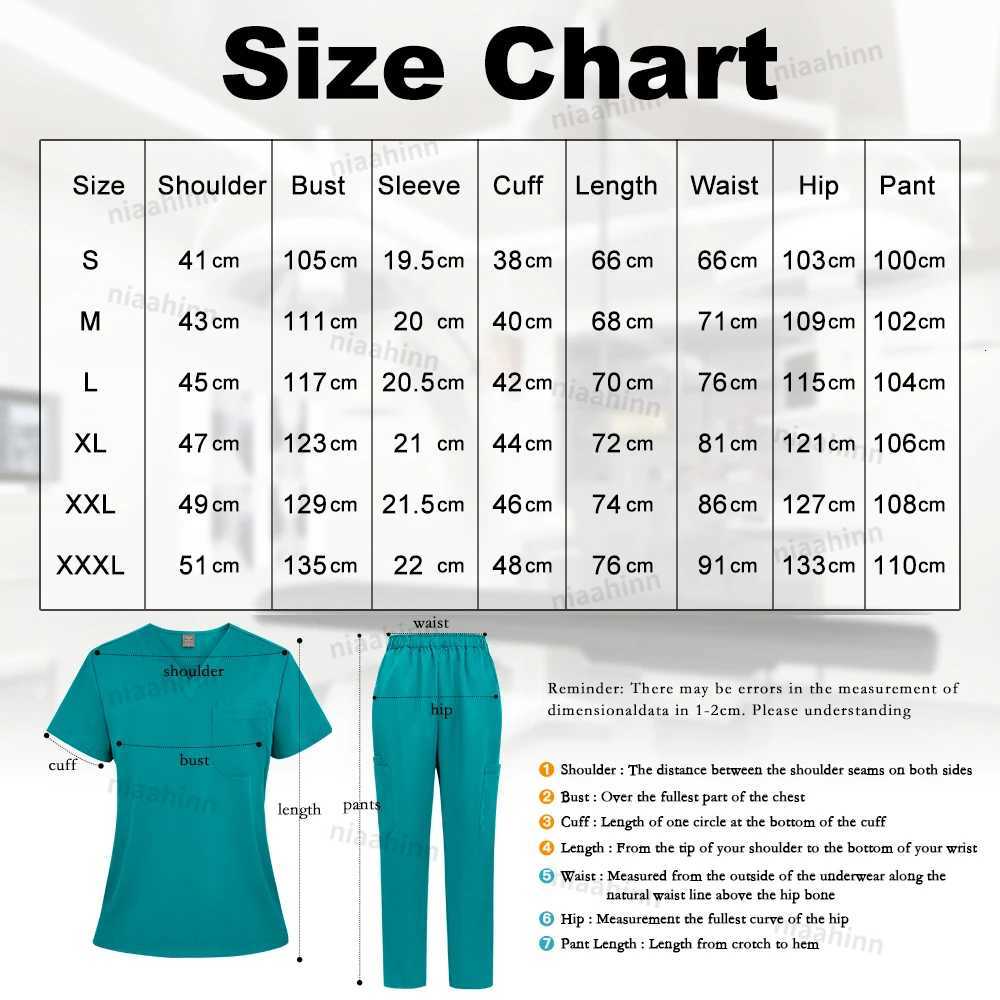 Niaahinn Scrub Workwear Multicolor Surgical Gown Men Women Hospital Doctors Nurses Accessories Dental Clinic Scrubs Z250718